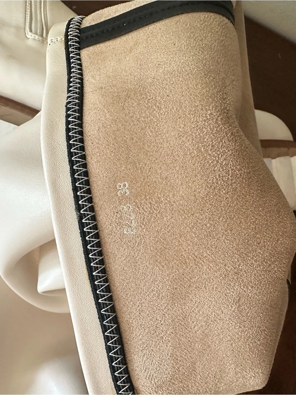 Stella McCartney Over-the-Knee Chunky Sole Emilee Boots in Bone, Sz EU 38